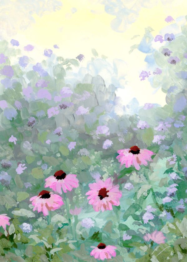 Garden Bliss – Digital Gouache Print, Floral Wall Art